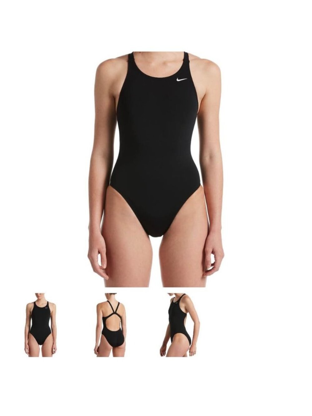 Nike Women's Fastback One-Piece Swimsuit Black Size 32 Wms Size 6 NWT 4812